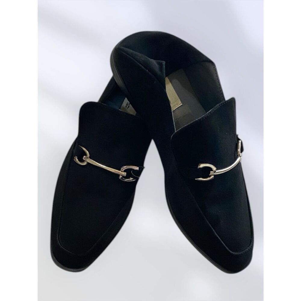 VINTAGE HAVANA Loafers NEW Polly Horse bit Super Soft Suede Black Size 8.5